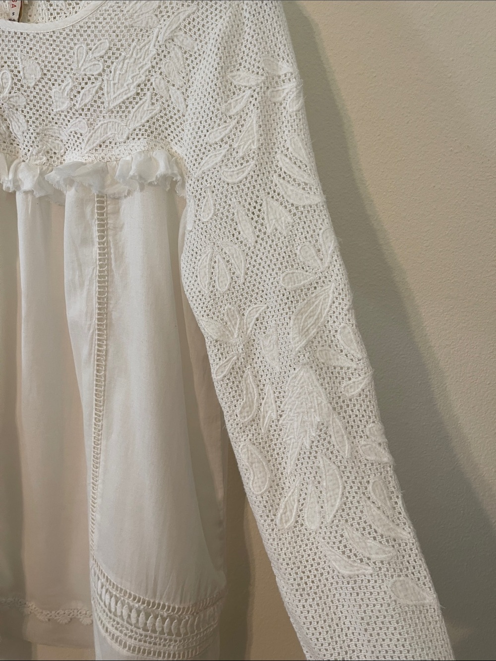 RAGA White Cotton Crochet Boho Tunic/Cover-Up - Picture 5 of 16